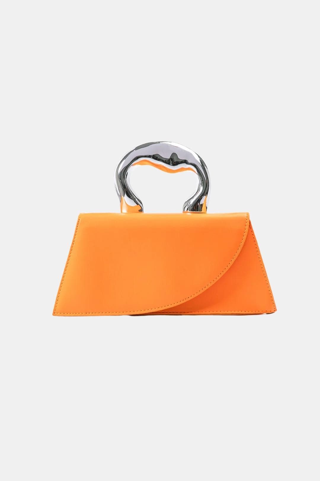 Structured Trapezoid Tote Bag – Modern Metal Handle Design