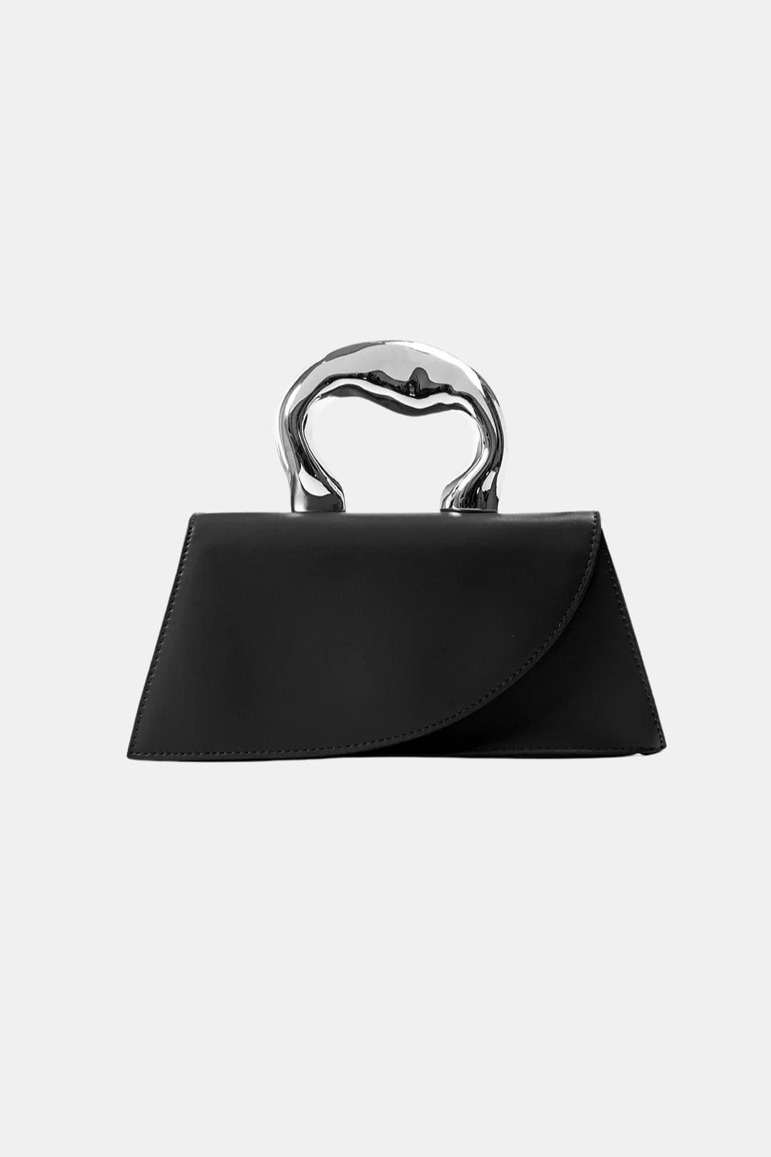 Structured Trapezoid Tote Bag – Modern Metal Handle Design